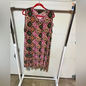 Cocomo Pink and Green Patterned Summer Dress